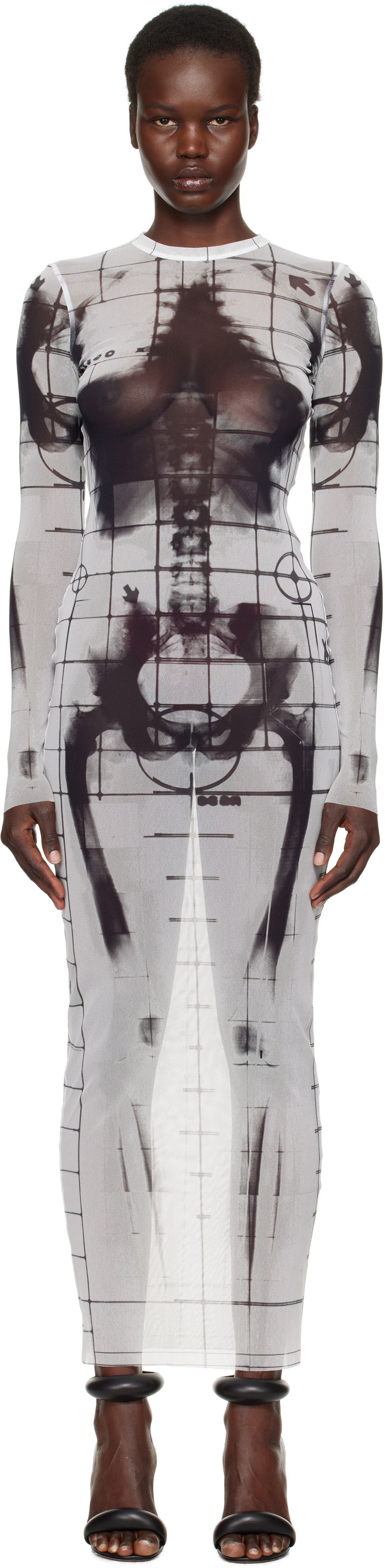 плаття Jean Paul Gaultier Jean Paul Gaultier 'The Squeletor' Maxi Dress білий | 25/33-F-RO309-T580-0100