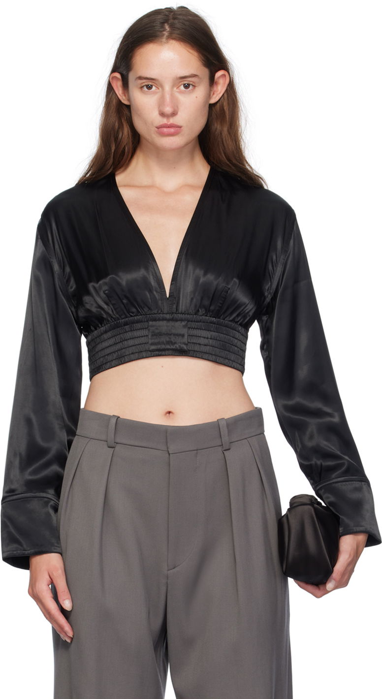 Кроп-топи Alexander Wang Cropped Blouse чорний | 1WC3241932