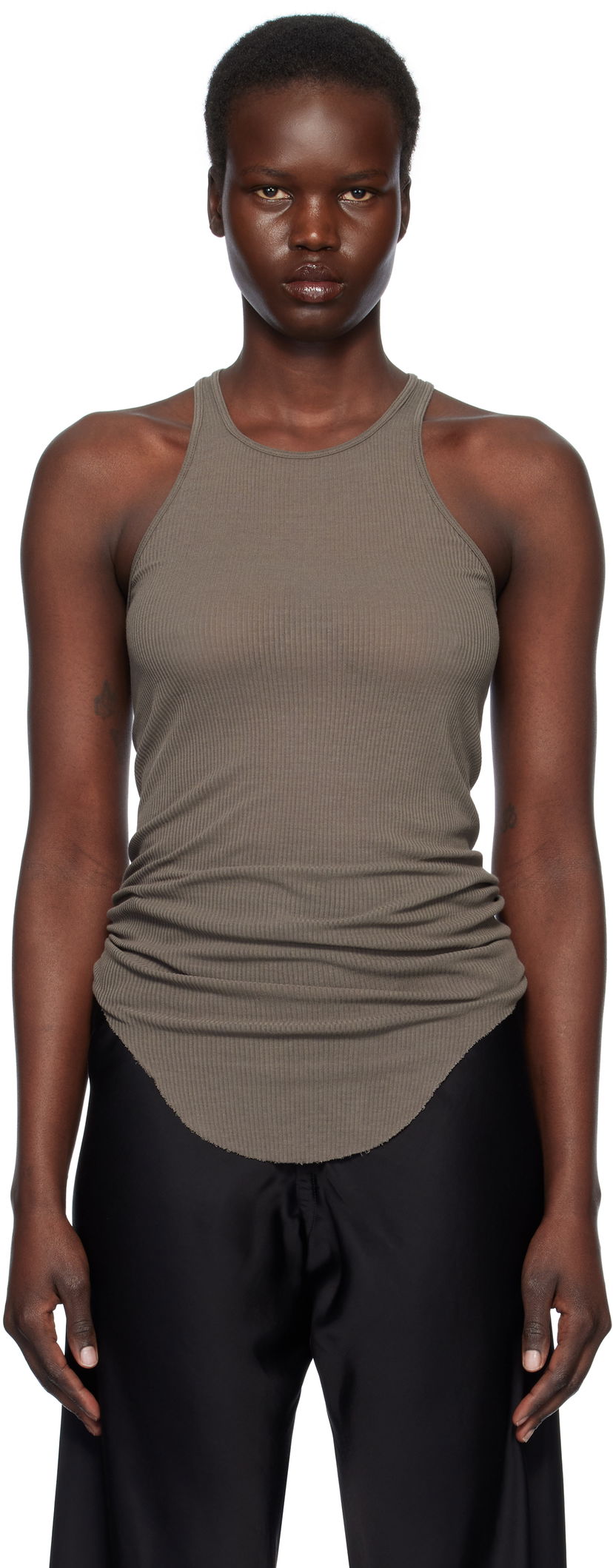 Безрукавка Rick Owens Rick Owens Hollywood Basic Rib Tank Top Коричневий | RP01E7101 RC