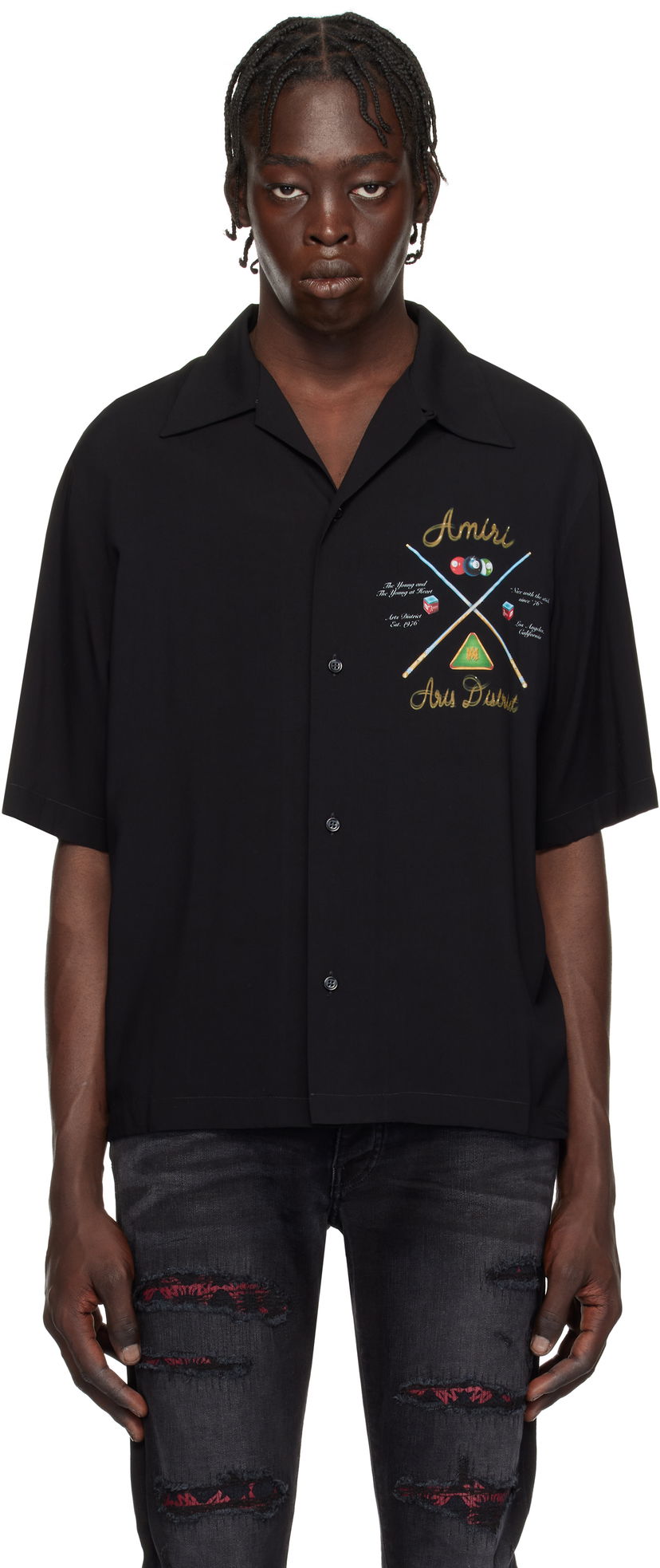 Сорочка AMIRI '' Pool Cue Bowling Shirt чорний | AMSTCA1078