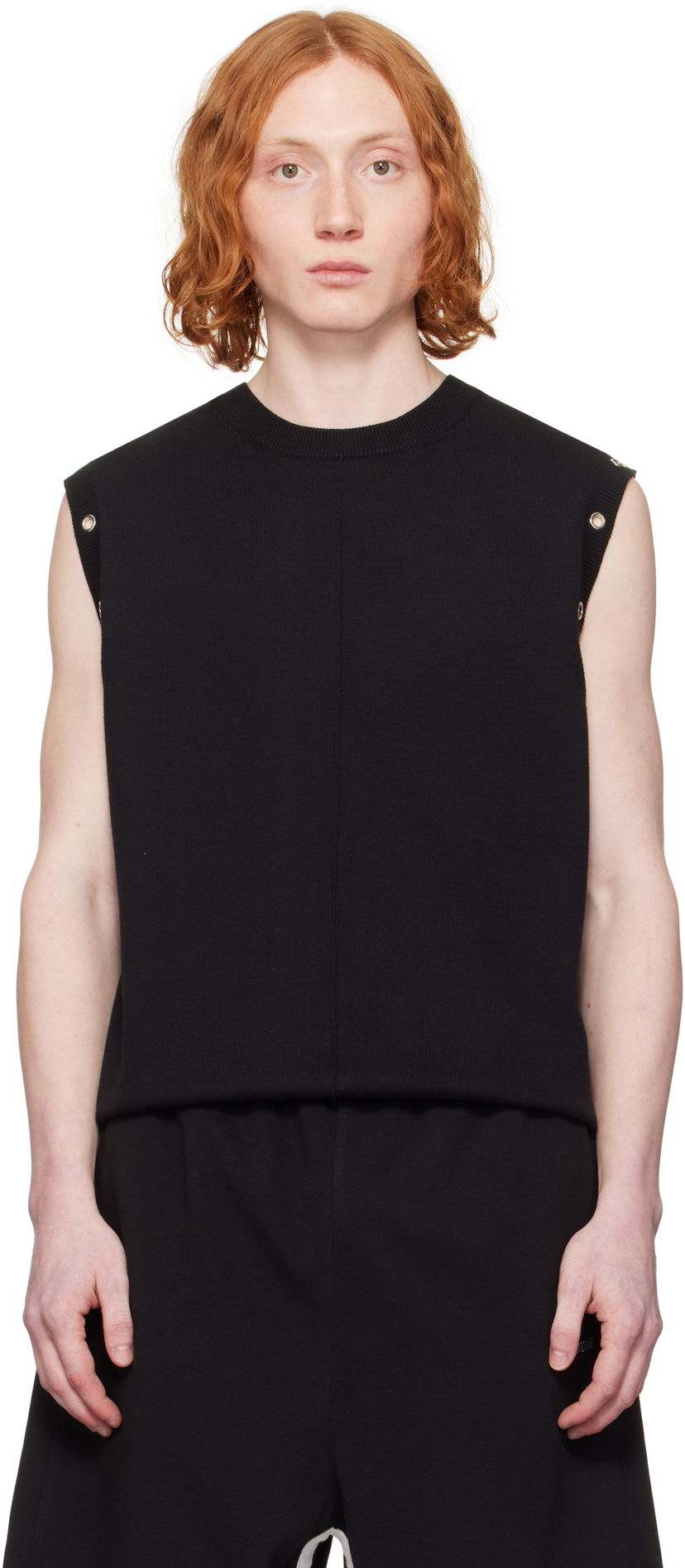 Безрукавка We11done We11done Eyelet Knit Vest чорний | WD-KV0-25-677-M-BK