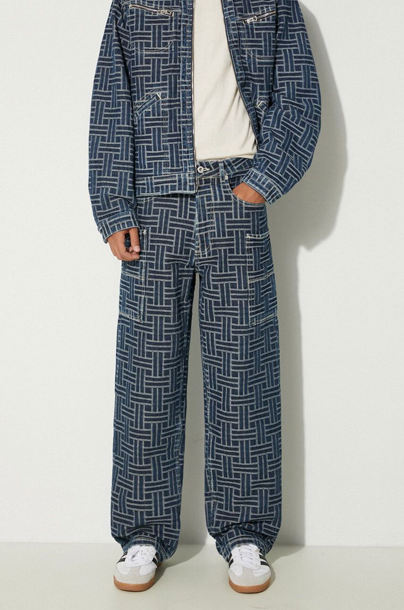Джинси KENZO Cargo Monkey Fit Jeans Weave Синій | FE65DP4086J2.DD