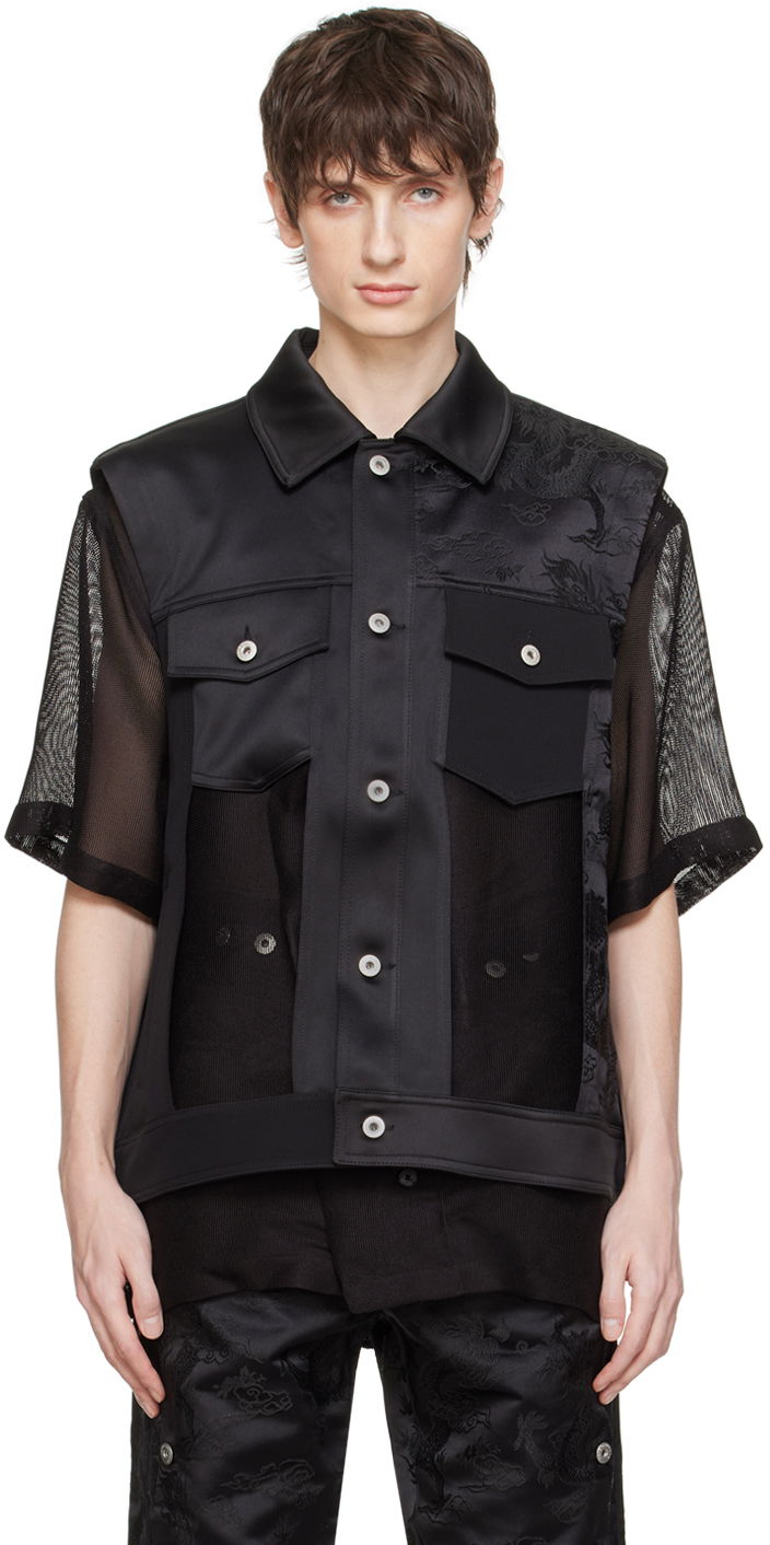 Жилет Feng Chen Wang Feng Chen Wang Layered Mesh Vest чорний | FUS17JK10