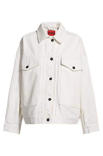 Куртка BOSS HUGO Oversized Rigid Denim Jacket білий | 50535349