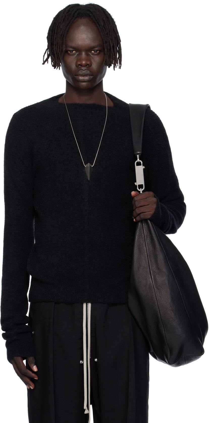 Cветр Rick Owens Rick Owens Headon Pull Sweater чорний | RU02E1690 KWP