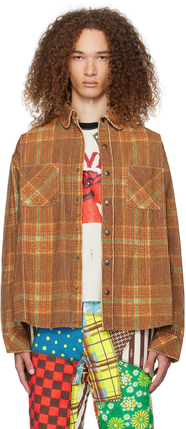 Сорочка ERL ERL Plaid Shirt Коричневий | ERL07B010