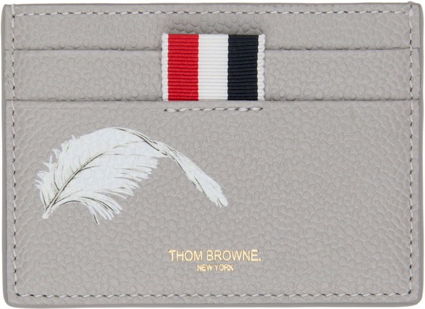 Гаманець Thom Browne Thom Browne Single Feather Print Card Holder Сірий | MAW020L-E1353