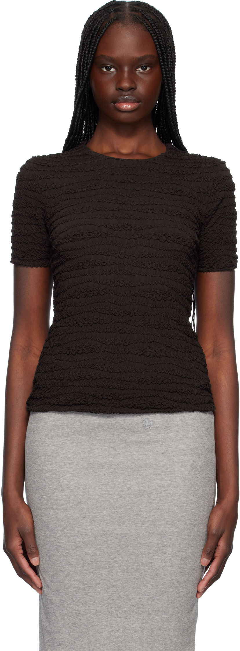 Футболка Jil Sander Jil Sander Embroidered Short Sleeve T-Shirt чорний | J02NF0006_J20266