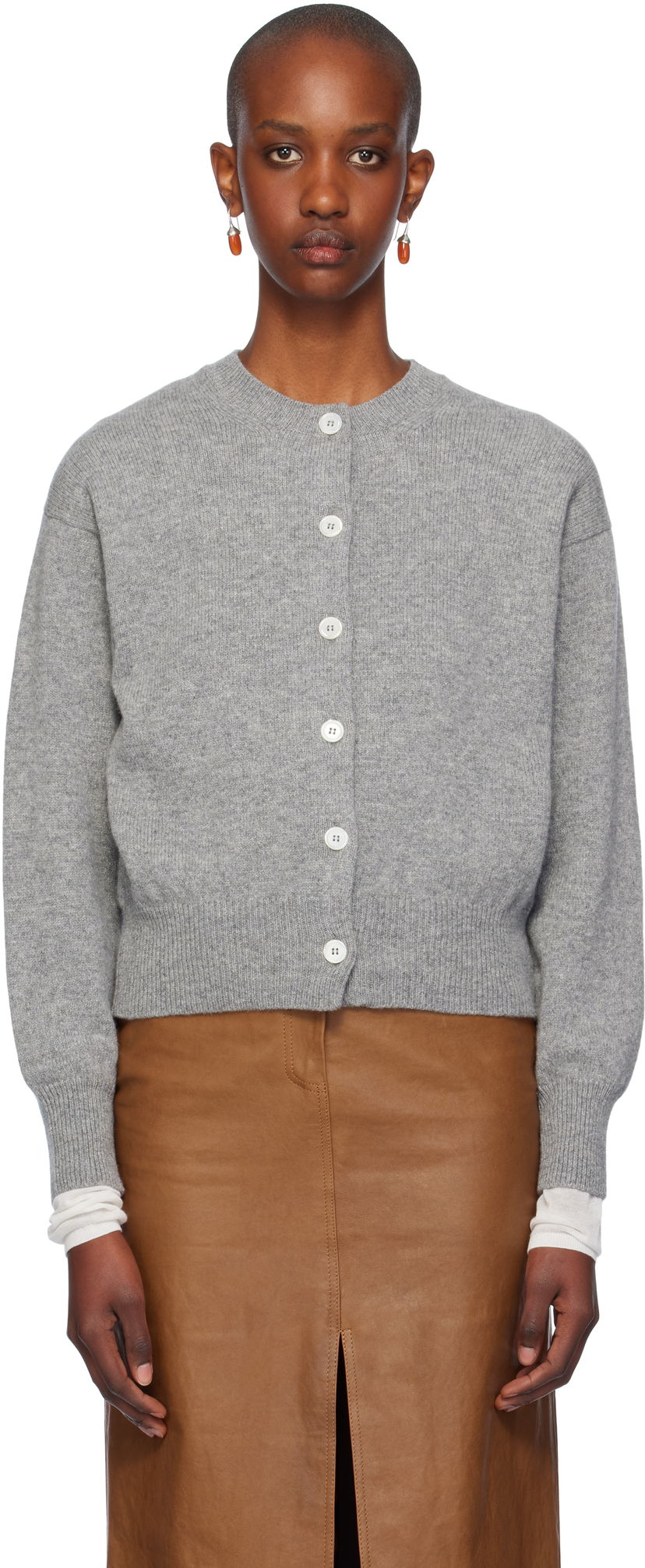 Cветр &Daughter Crewneck Cardigan Сірий | HKN03901