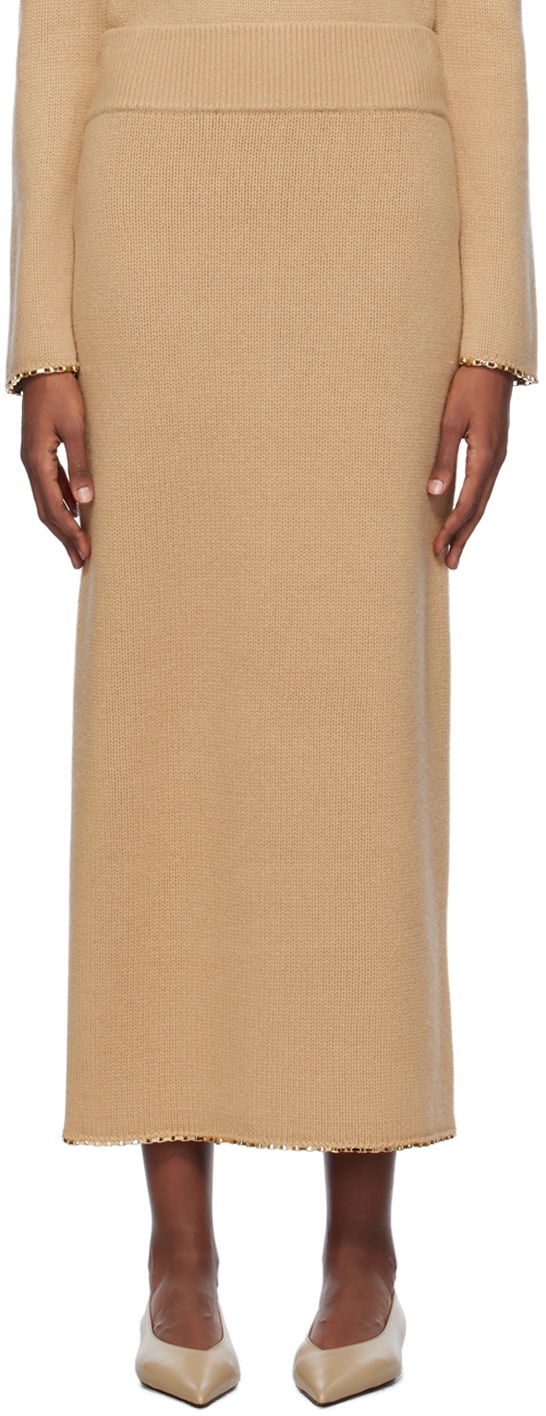 Спідниця TOTEME TOTEME Chain-Edge Maxi Skirt бежевий | 241-WRB1074-YA0004