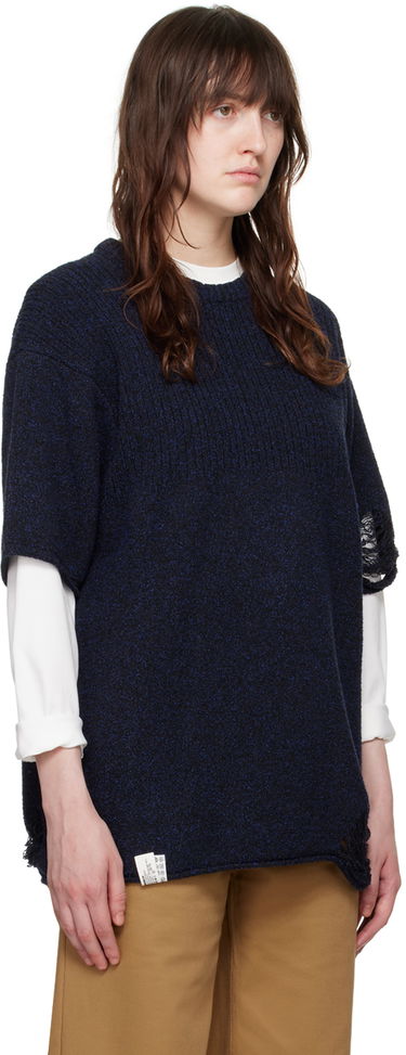 Джерсі ADER ERROR Distressed Knit T-Shirt темно-синій | BN01SSKT0501BK, 4