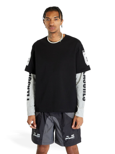 Футболка Pleasures Becuz Layered Long Sleeve чорний | P23SY008 BLACK/GREY