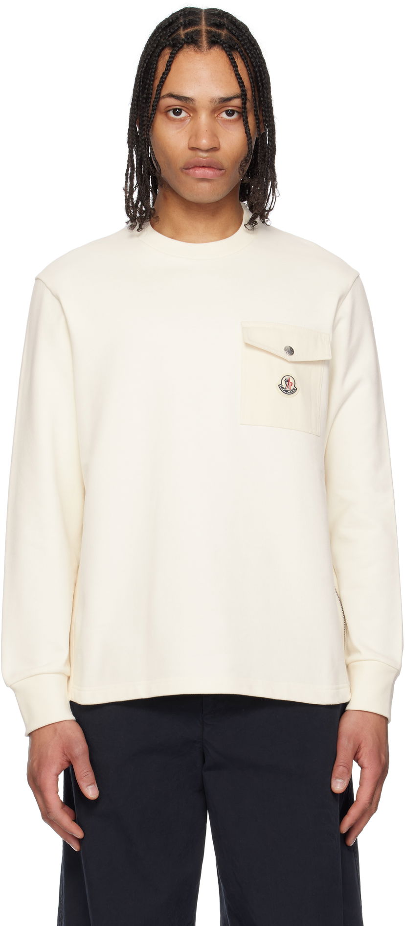 Cветр Moncler Moncler Cotton Pocket Sweatshirt білий | K10918G0006789AUJ