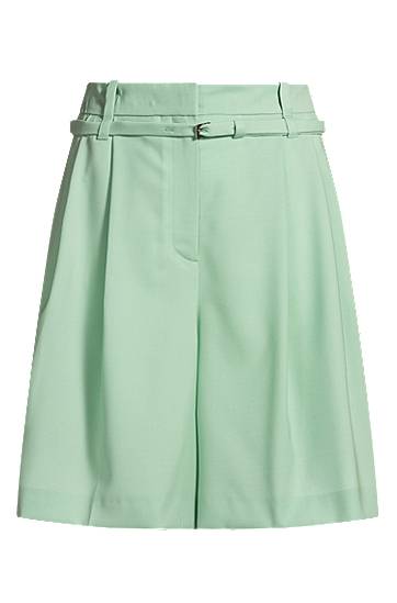 Шорти BOSS Regular-Fit Virgin Wool Culottes Зелений | 50537395