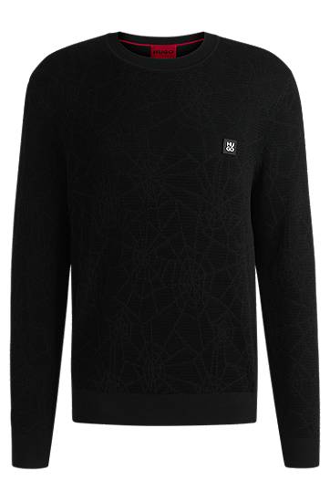Cветр BOSS Regular-Fit Spiderweb Sweater чорний | 50532075