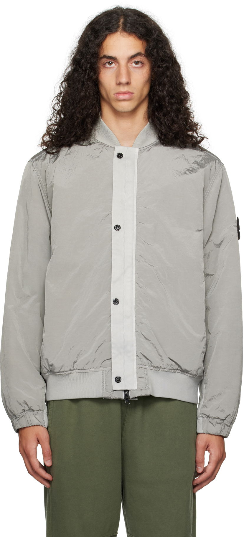 Куртка бомбер Stone Island Nylon Metal Bomber Jacket Сірий | 811544919