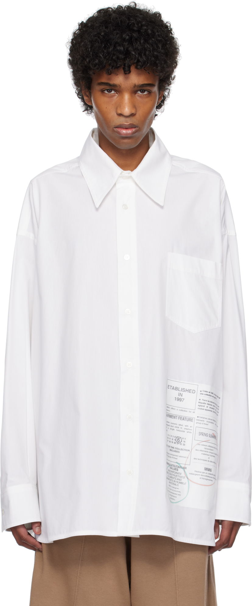 Сорочка Maison Margiela MM6 Maison Margiela Newspaper Print Shirt білий | SH0DT0027 M35152