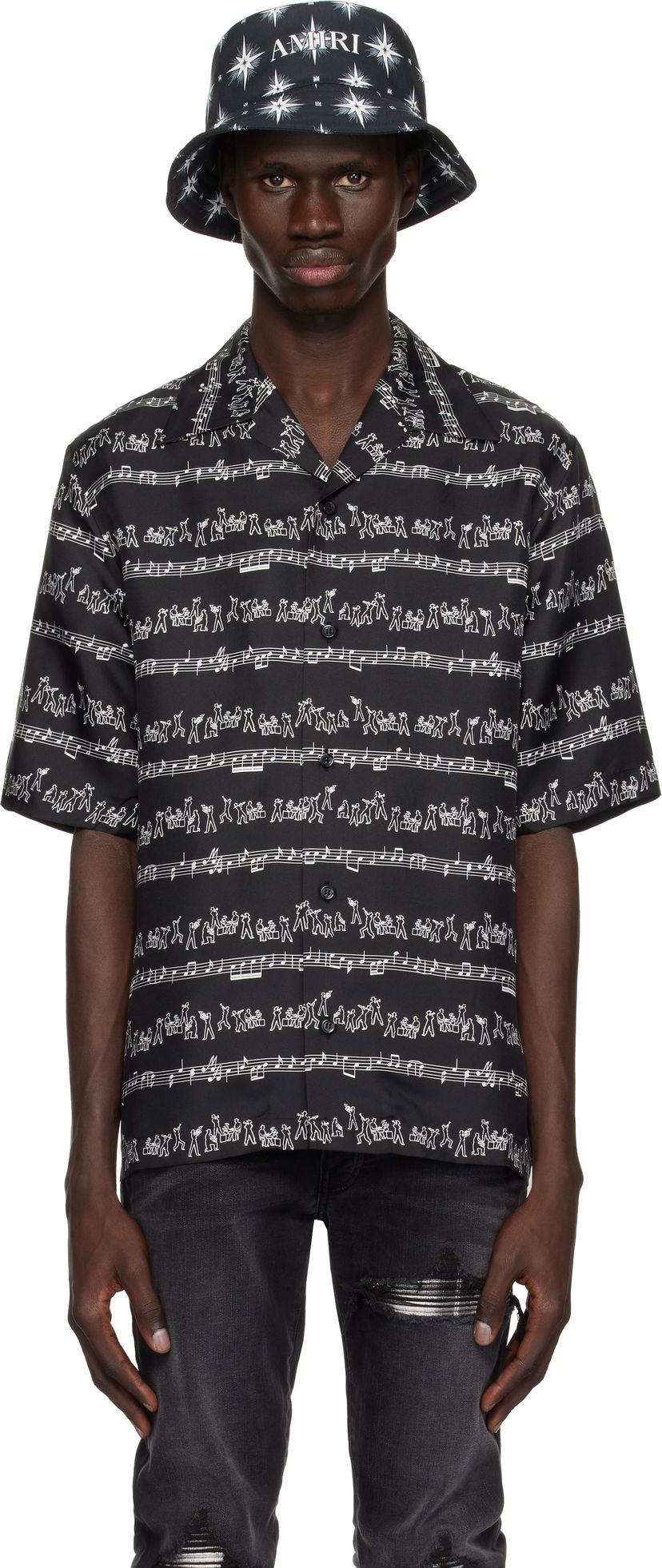 Сорочка AMIRI AMIRI Jazz Band Print Shirt чорний | AMSTCA1106