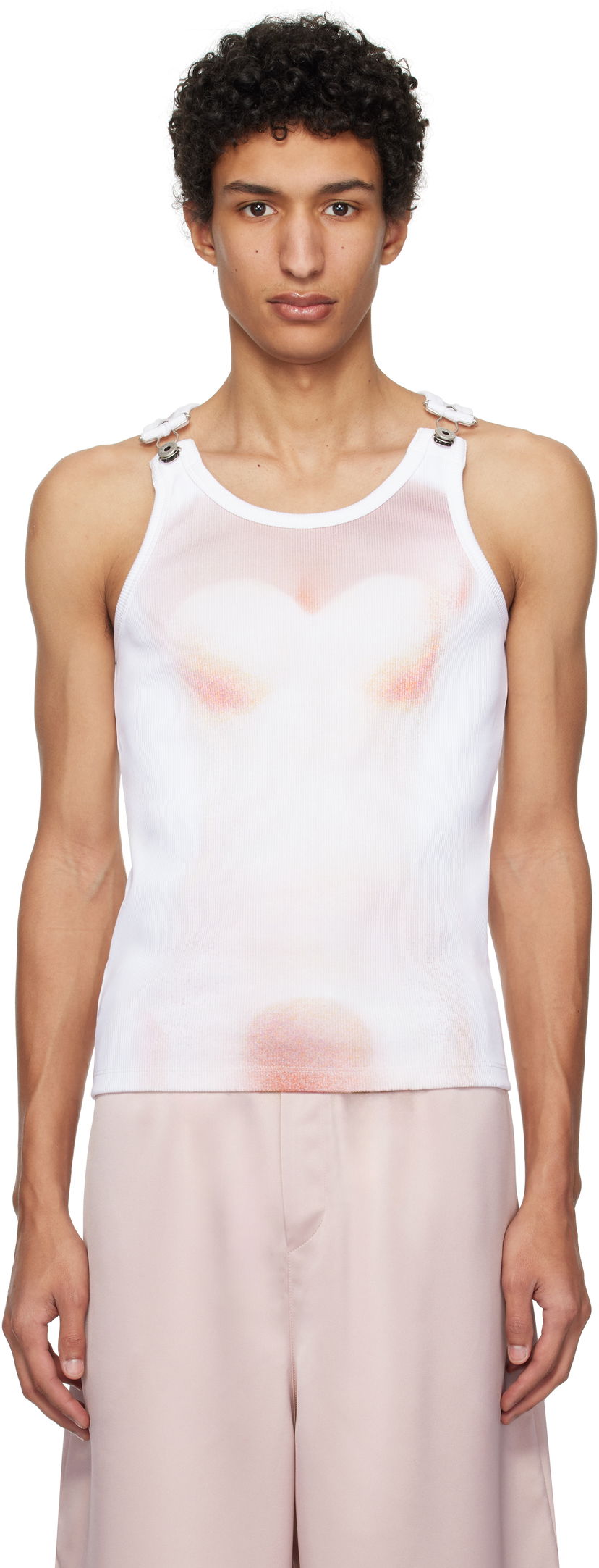 Безрукавка Jean Paul Gaultier Jean Paul Gaultier 'Le Classique' Print Tank Top білий | 25/33-F-DB050-J580-0120