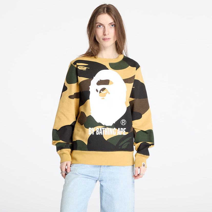 Cветр BAPE A BATHING APE Giant 1St Camo Crewneck Sweatshirt Жовтий | 001SWL301011MYEL