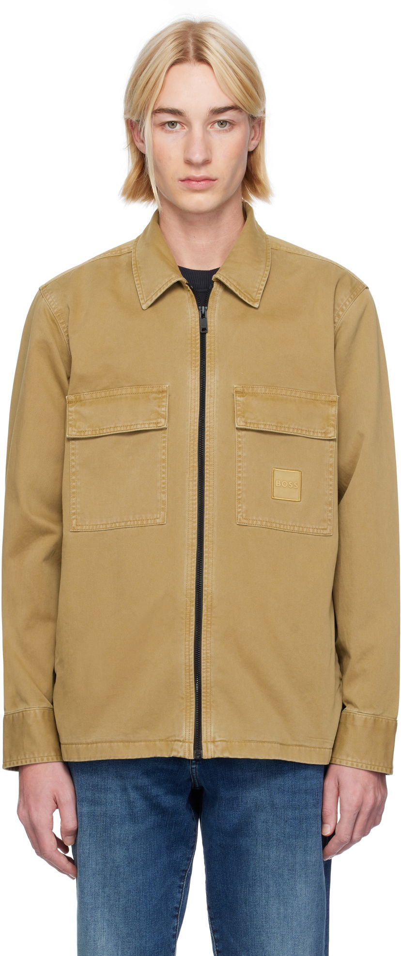 Сорочка BOSS Flap Pocket Overshirt бежевий | 50530853