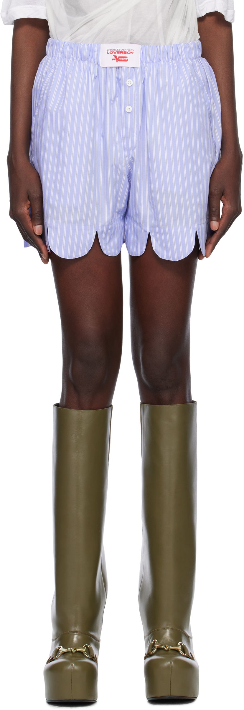 Боксери Charles Jeffrey Loverboy Charles Jeffrey LOVERBOY Scalloped Boxer Shorts Синій | 54030402