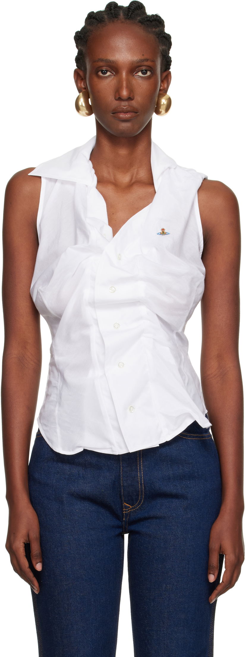 Сорочка Vivienne Westwood Vivienne Westwood Drunken Sleeveless Shirt білий | 15010067-W012U-
