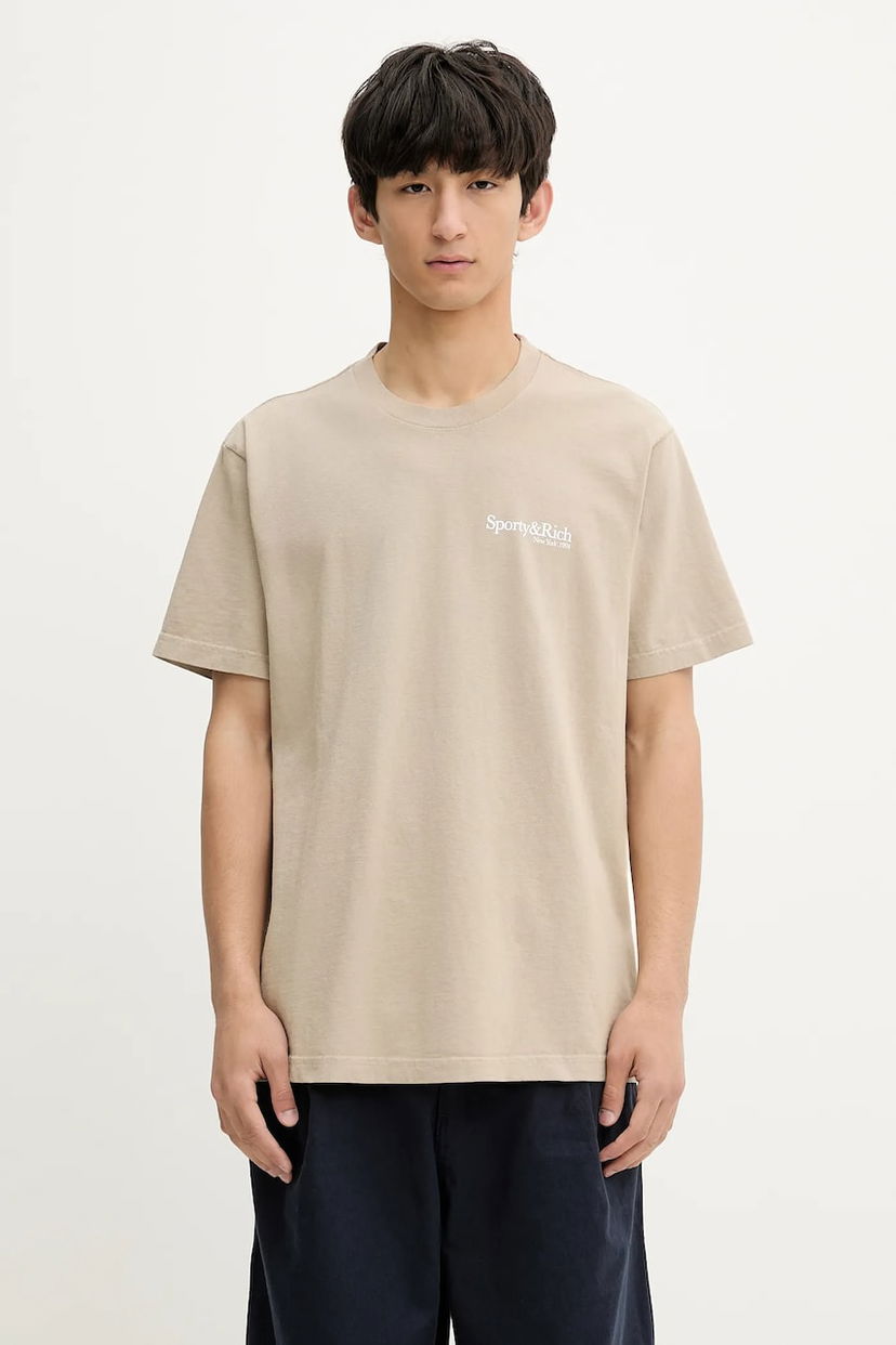 Футболка Sporty & Rich Sporty & Rich Hwcny T-Shirt бежевий | TO043622016GY15