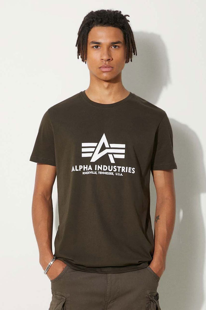 Футболка Alpha Industries Basic T-Shirt With Print Коричневий | 100501.413