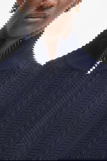 Cветр A.P.C. A.P.C. Pull Theo Half Zip Sweater темно-синій | WVBCZ.H23416, 3