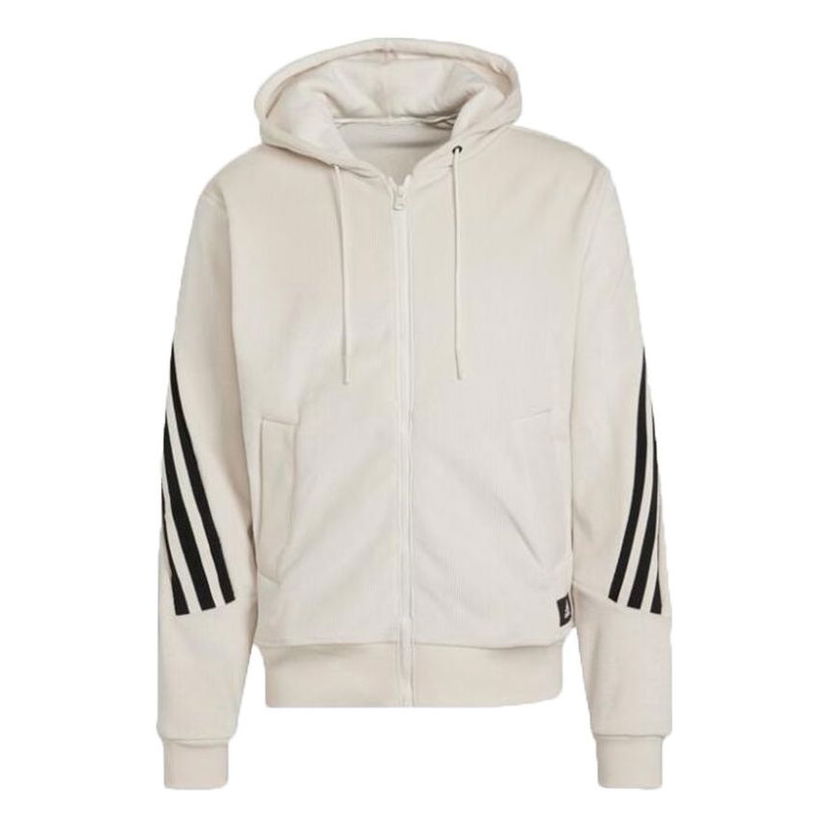 Світшоти adidas Originals Adidas Back Stripe Velvet Hooded Jacket бежевий | H47895