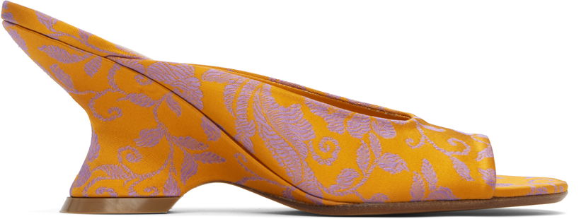 Догляд за взуттям Dries Van Noten Dries Van Noten Open-Toe Jacquard Mules Помаранчевий | WS251-1561-730