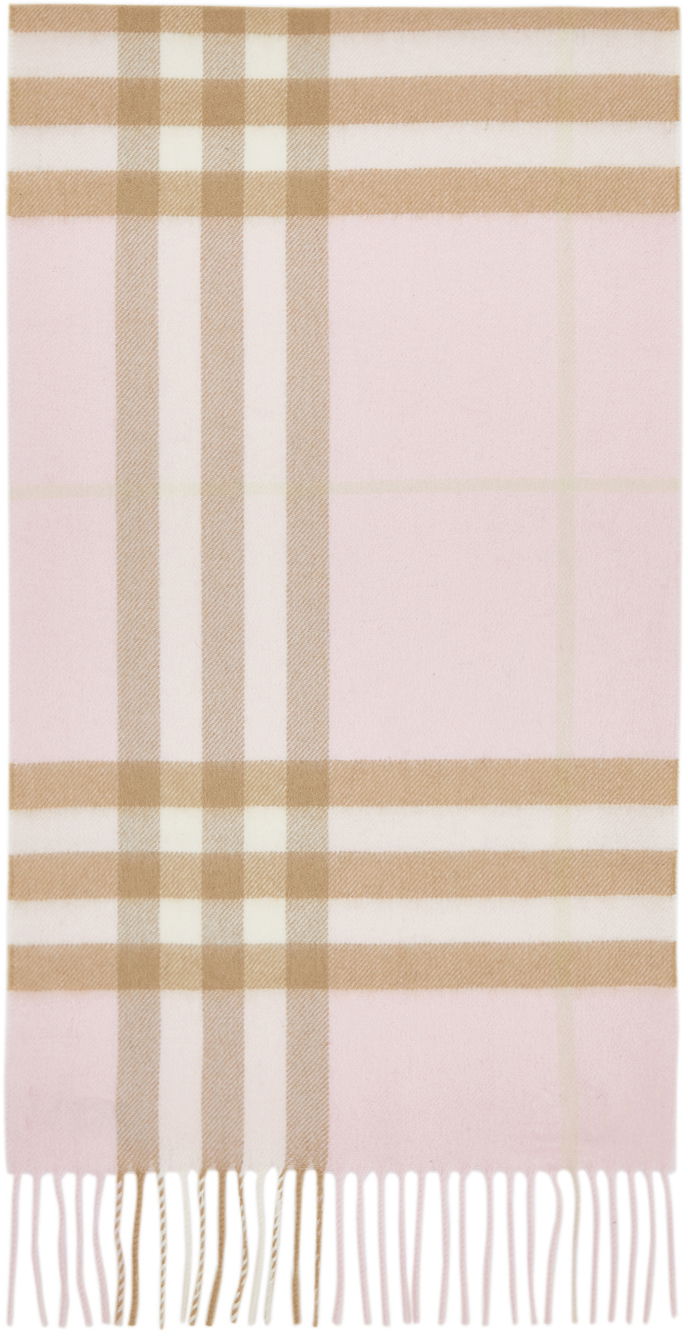 Шарф Burberry Off-White Cashmere Giant Check Scarf Рожевий | 8016396