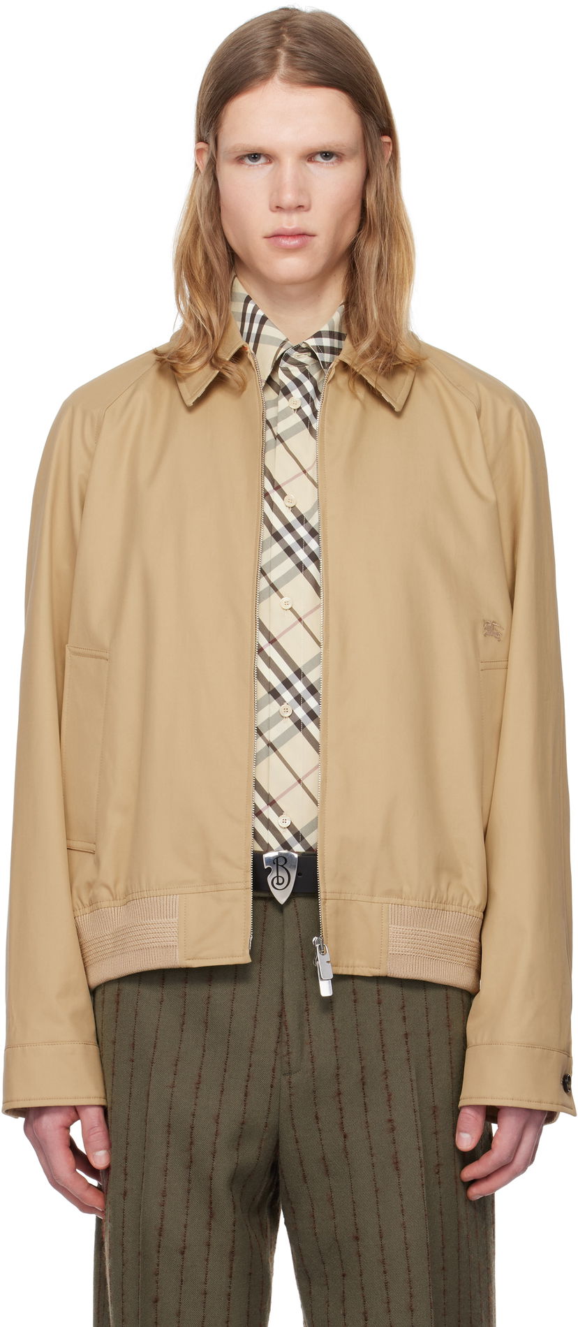 Куртка бомбер Burberry Burberry Gabardine Chester Harrington Jacket бежевий | 8093199