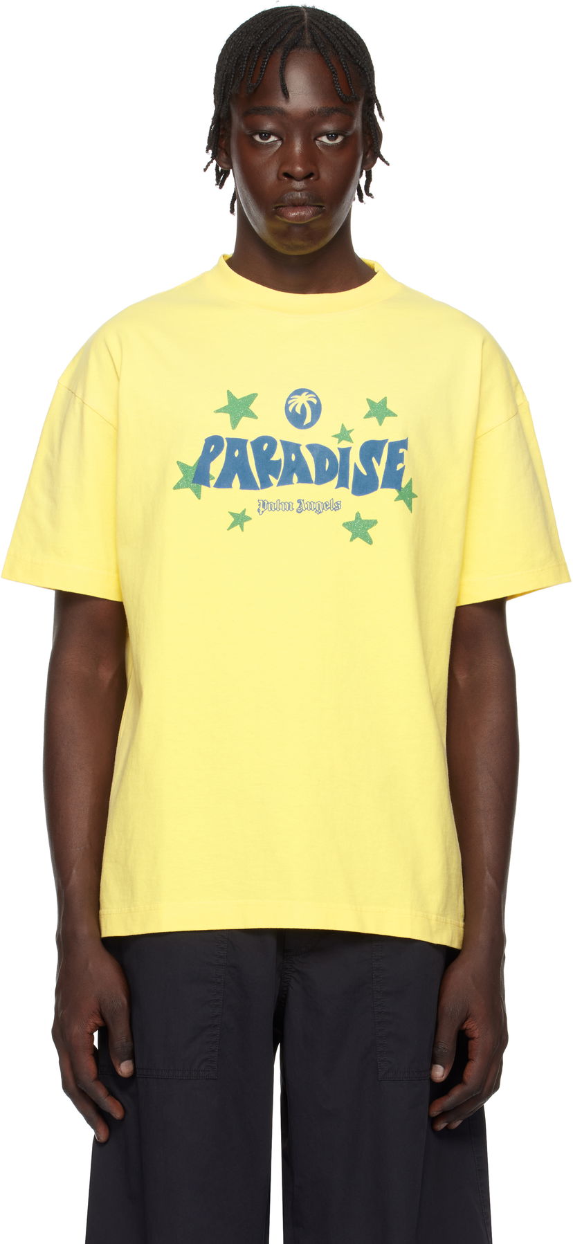 Футболка Palm Angels Paradise Palm Graphic T-Shirt Жовтий | PMAA001S25JER0011845