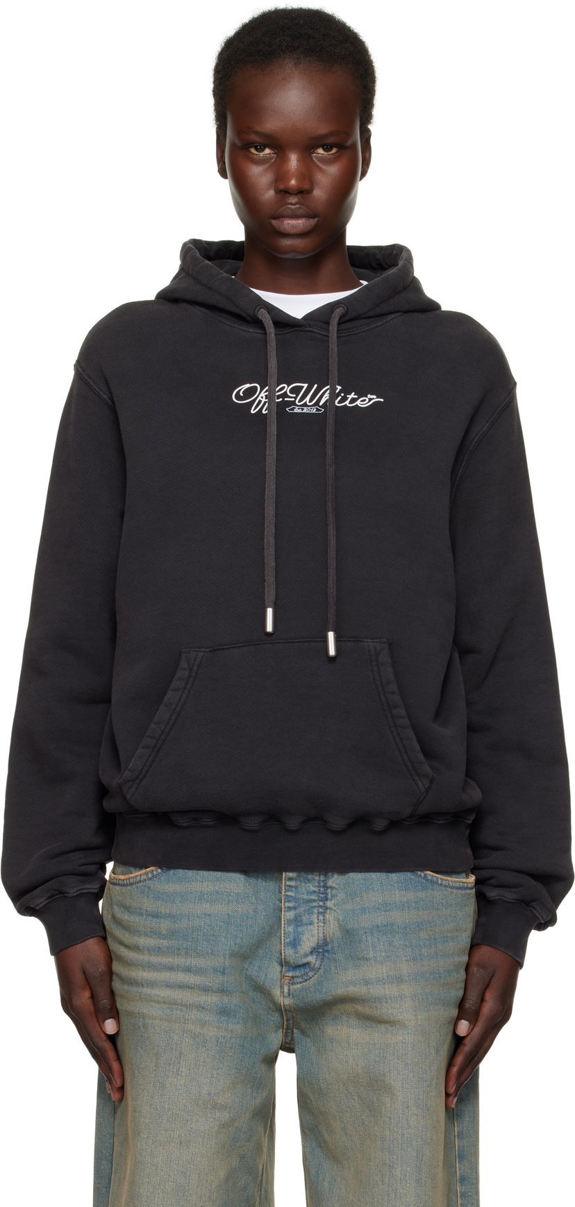 Світшоти Off-White Off-White Scissor Arrow Hoodie чорний | OWBB064S25FLE0030701
