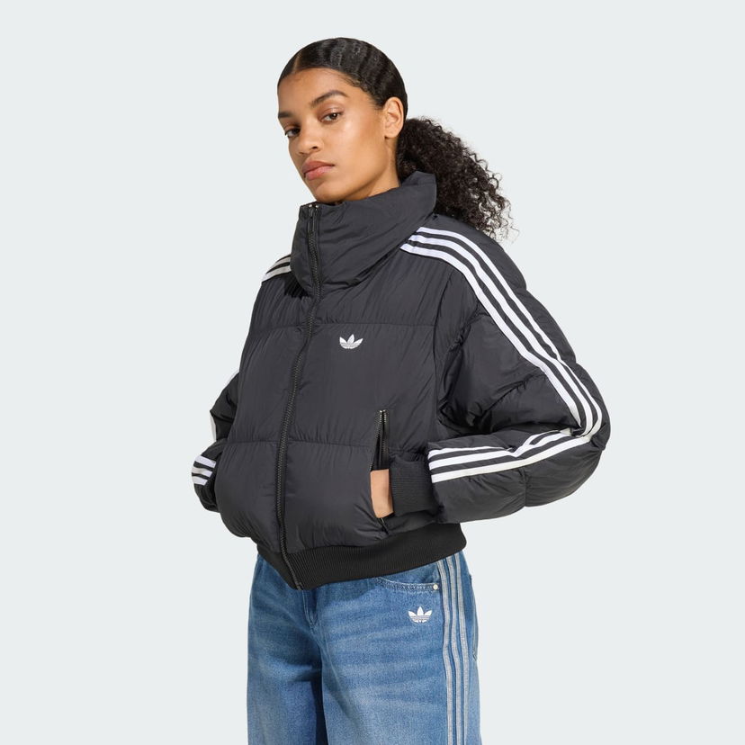 Пуховик adidas Performance Adicolor Cropped Puffer Jacket чорний | JX2970