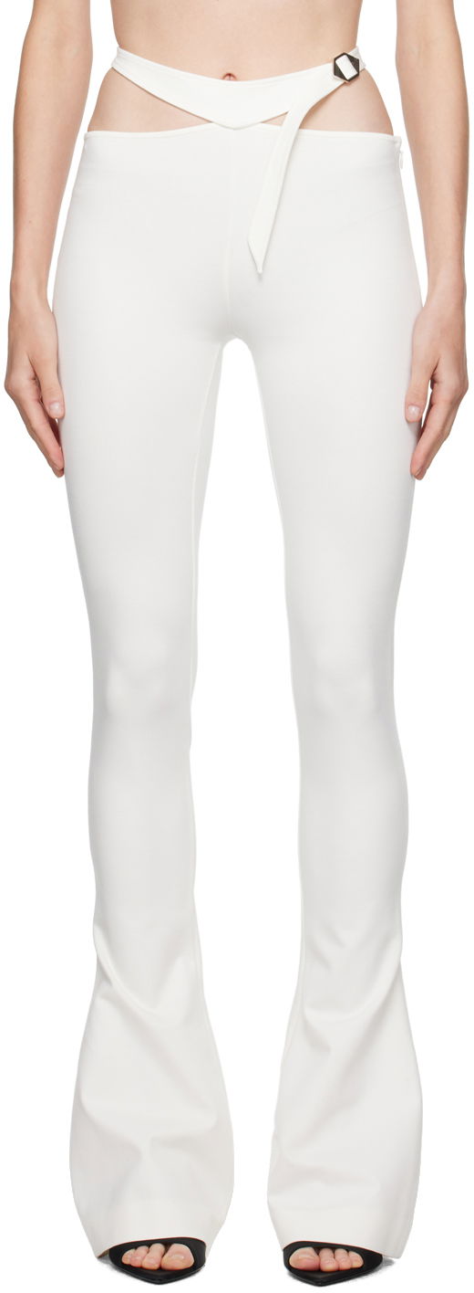 Штани The Attico Attico Pin-Buckle Flare Pants білий | 241WCP166 RY02