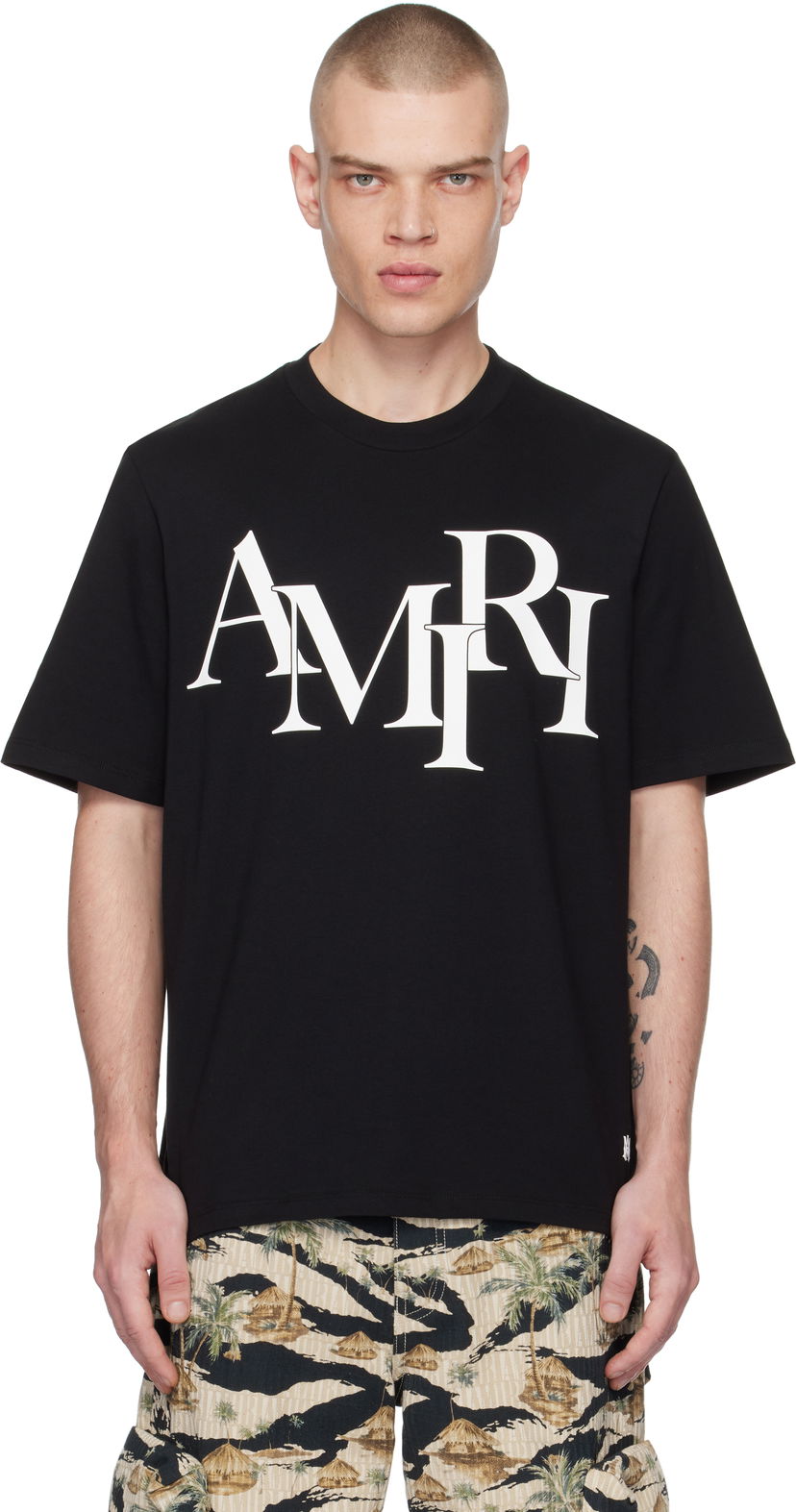Футболка AMIRI Staggered Logo T-Shirt чорний | AMJYTE1149