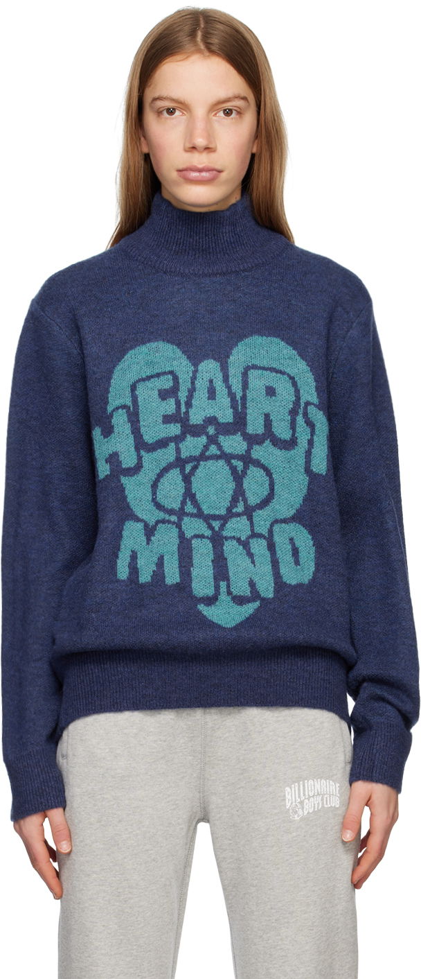Cветр BILLIONAIRE BOYS CLUB Billionaire Boys Club Heart and Mind Turtleneck Sweater Синій | B23142