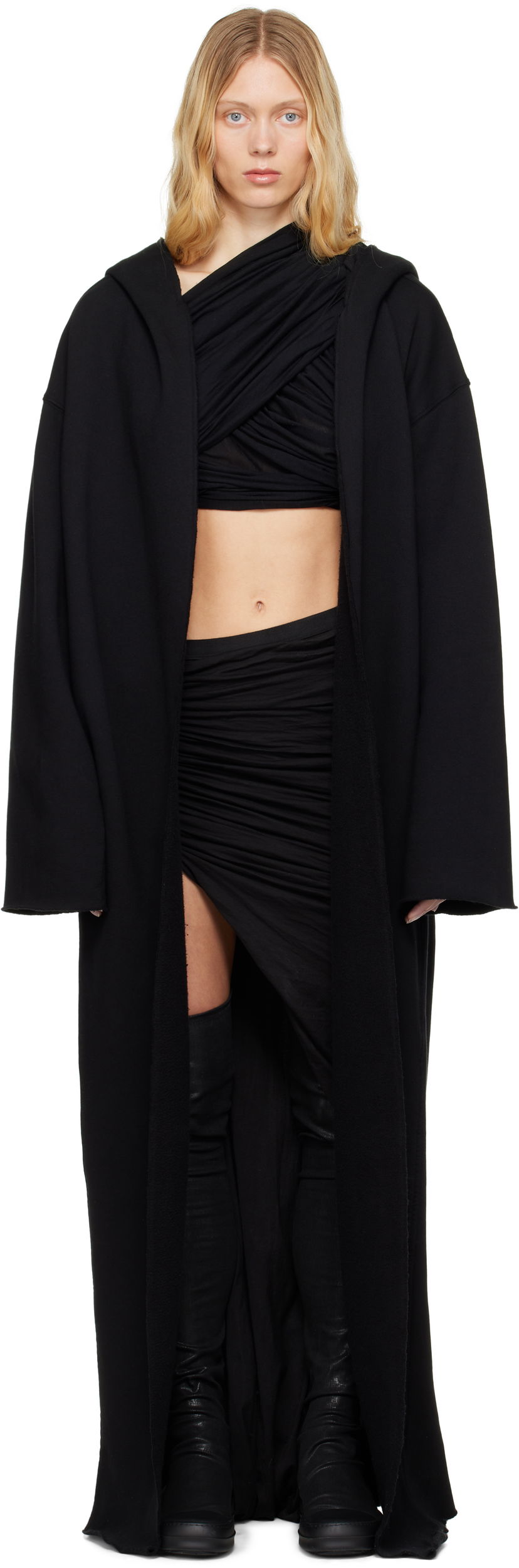 Світшоти Rick Owens Rick Owens DRKSHDW Hollywood Dragging Peter Hoodie чорний | DS01E3248 F