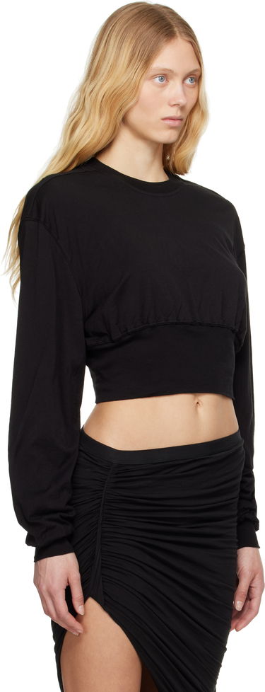 Cветр Rick Owens Rick Owens DRKSHDW Hollywood Tatlin Cropped Sweatshirt чорний | DS01E3225 BHDB, 1