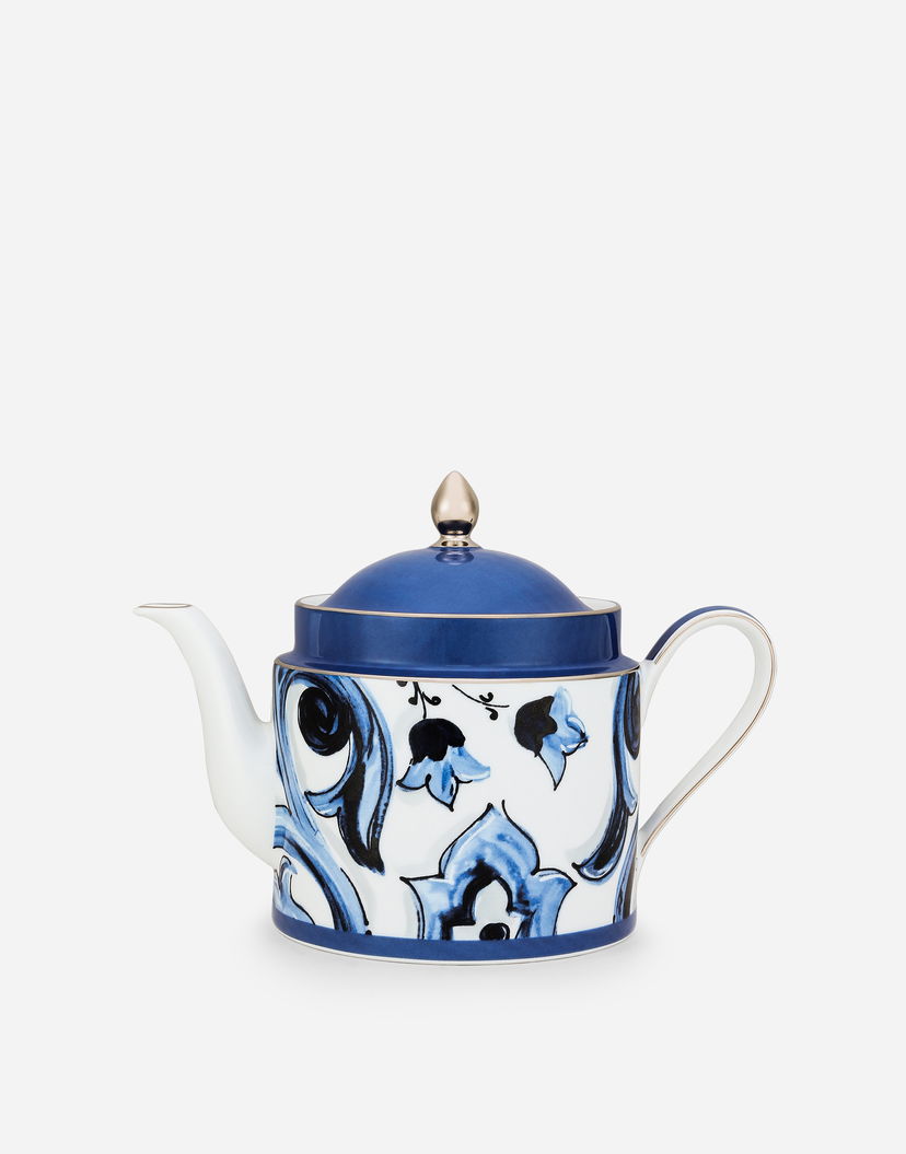 Домашній декор Dolce & Gabbana Porcelain Teapot With Floral Print Синій | TC0127TCA39UB004
