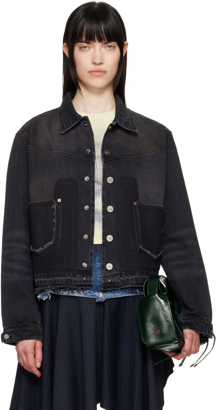 Куртка Andersson Bell Andersson Bell Rodeo Motorcycle Denim Jacket чорний | awa675m