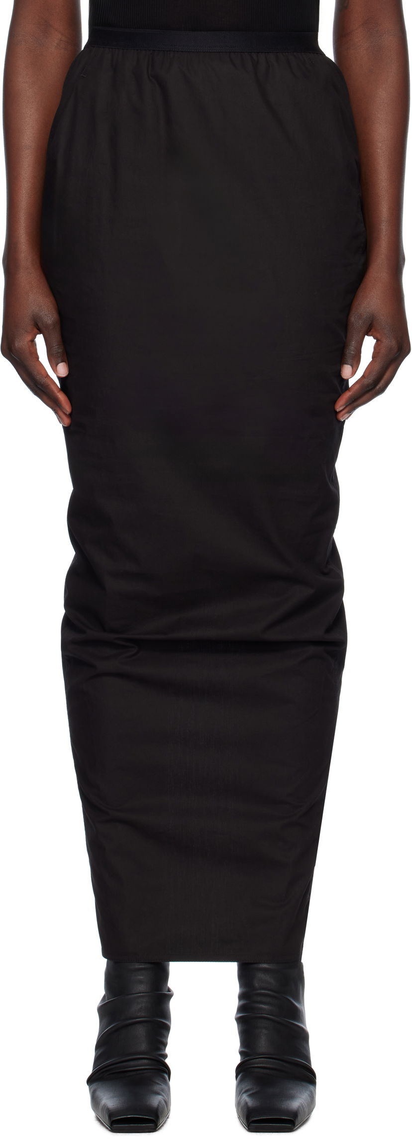 Спідниця Rick Owens Rick Owens Hollywood Soft Pillar Maxi Skirt чорний | RP01E7331 P