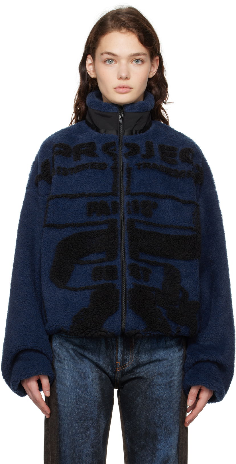 Куртка Y/PROJECT Jacquard Fleece Синій | 209JA002