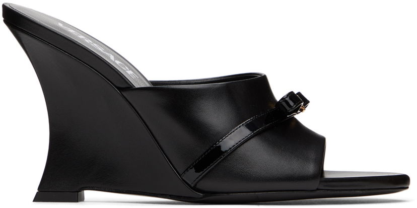 Аксесуари Versace Versace Gianna Ribbon Wedge Mules чорний | 1016196_1A02310_1B00V