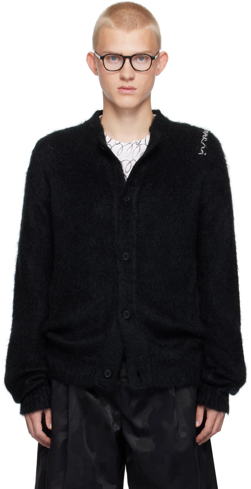 Cветр Marni Cardigan Fuzzy чорний | CDMG0150A0 UFU172
