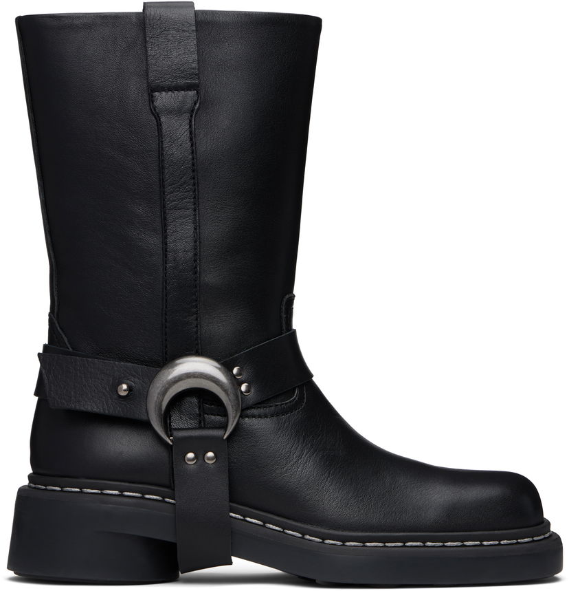 Одяг Marine Serre Marine Serre MS Moto Leather Boots чорний | WFW045A RLEA0017