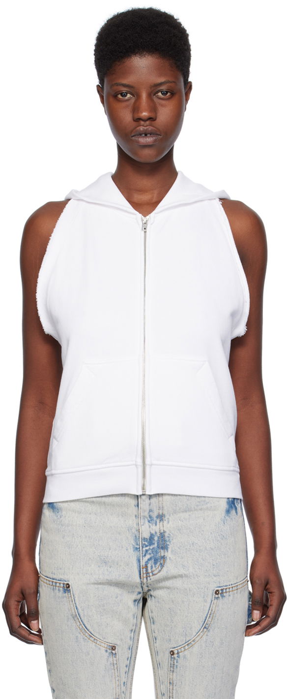 Світшоти We11done Sleeveless Zip Hoodie білий | WD-TJ0-24-756-W-WH